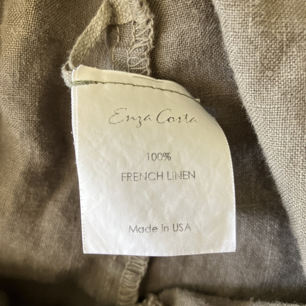 Enza Costa 100% French Linen Pull On Pants Joggers XS Sz2 Lagenlook Boho Coastal - Picture 9 of 10